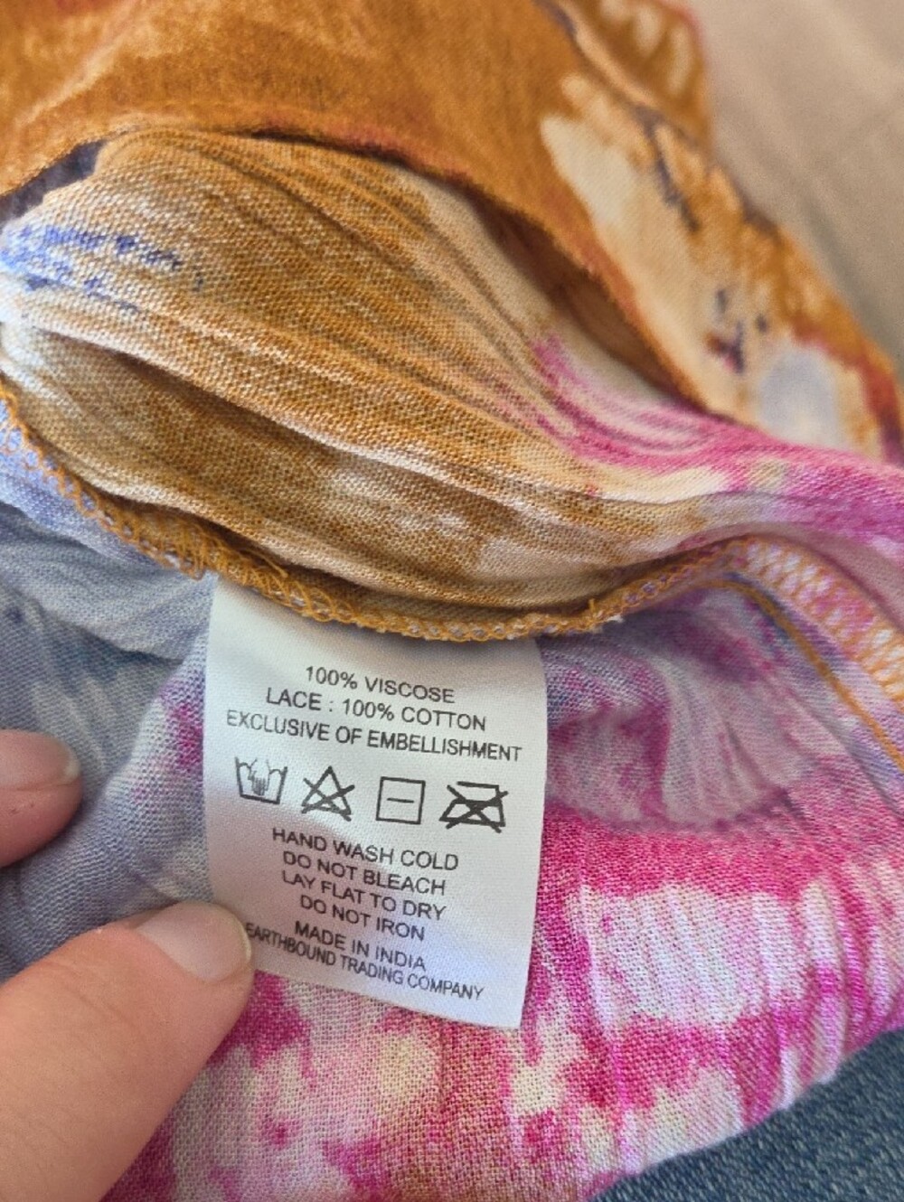 Earthbound Boho Wide Leg Palazzo Pants Tie Dye Festival Hippie Size Medium - Picture 6 of 6